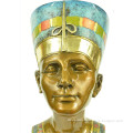 Outdoor Decoration Casting Bronze Nefertiti Bust Sculpture Statue